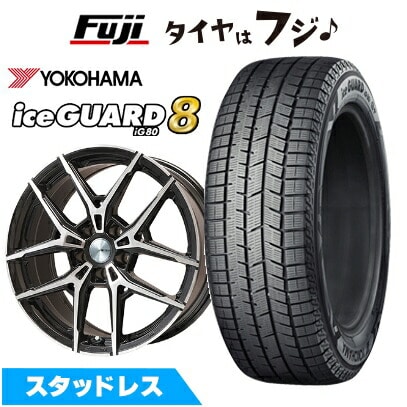 【パンク保証付き】【新品】輸入車用 BMW X3（G45） スタッドレスタイヤ ホイール4本セット 225/60R18 ヨコハマ アイスガード8 エイトIG80 ビッグウエイ AFG VX(ブラックポリッシュ) 8J 18インチ(送料無料)