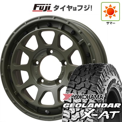 【新品】ジムニーシエラ 夏タイヤ ホイール4本セット 215/70R16 ヨコハマ ジオランダー X-AT G016 レアマイスター LMG DIEZ オリーブグリーン 16インチ