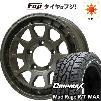 【新品】ジムニー 夏タイヤ ホイール4本セット 185/85R16 グリップマックス マッドレイジR/T MAX RWL(限定) レアマイスター LMG DIEZ オリーブグリーン 16インチ