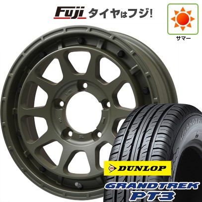 【新品】ジムニーシエラ 夏タイヤ ホイール4本セット 215/70R16 ダンロップ グラントレック PT3 レアマイスター LMG DIEZ オリーブグリーン 16インチ