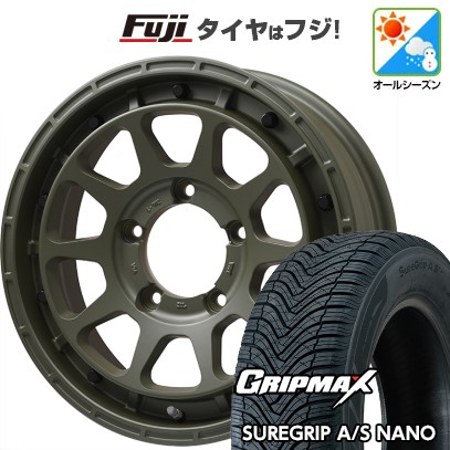 【新品】ジムニー オールシーズンタイヤ ホイール４本セット 175/80R16 グリップマックス シュアグリップ オールシーズン ナノ(限定) レアマイスター LMG DIEZ オリーブグリーン 16インチ