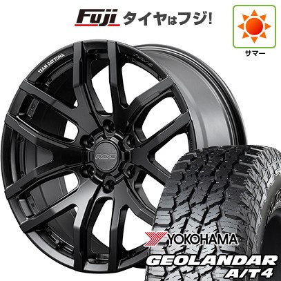プラド/ハイラックス 夏タイヤ ホイール4本セット 265/70R17 ヨコハマ ジオランダー A/T4 G018 OWL/RBL RAYS レイズ デイトナ F6ゲイン ブラックエディション 17インチ