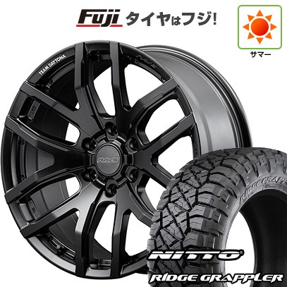 【パンク保証付き】プラド/ハイラックス/トライトン(GSR) 夏タイヤ ホイール4本セット 265/65R17 ニットー リッジグラップラー RAYS レイズ デイトナ F6ゲイン ブラックエディション 17インチ
