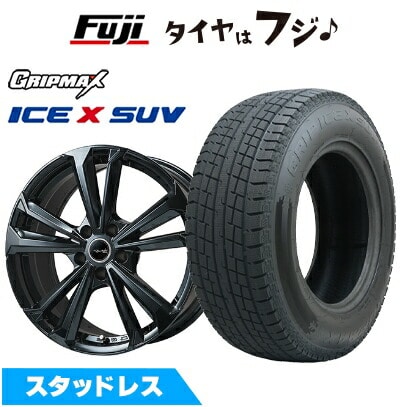 【新品】輸入車用 BMW X3（G45） スタッドレスタイヤ ホイール4本セット 225/60R18 グリップマックス アイスX SUV BSW ブラックサイドウォール(限定) 共豊 ユーロツヴァイ FK-5(グロスブラック) 8J 18インチ(送料無料)