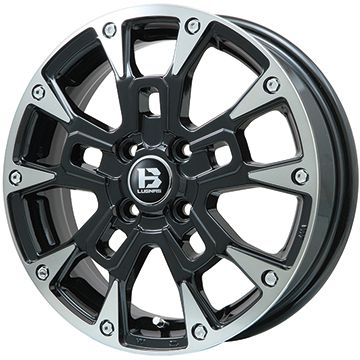 【新品 軽自動車】ソリオ スタッドレスタイヤ ホイール4本セット 165/70R14 ヨコハマ アイスガード シックスIG60 ビッグウエイ  B-LUGNAS BRD(ブラックポリッシュ/ブラッククリア) 14インチ ※コンパクトカー装着不可