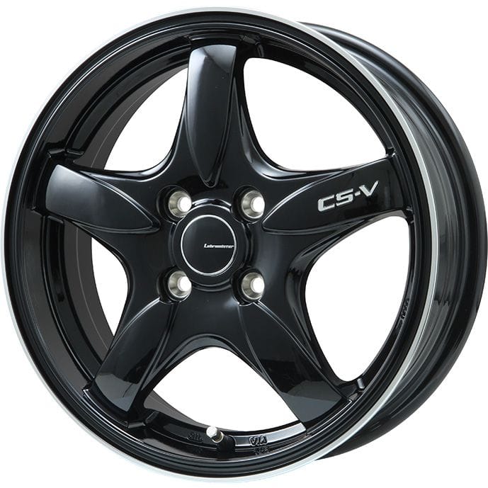 【新品 軽自動車】タフト ソリオ スタッドレスタイヤ ホイール4本セット 165/65R15 グリップマックス アイスX BSW  ブラックサイドウォール(限定2023年製) レアマイスター CS-V(グロスブラック/リムポリッシュ) 15インチ