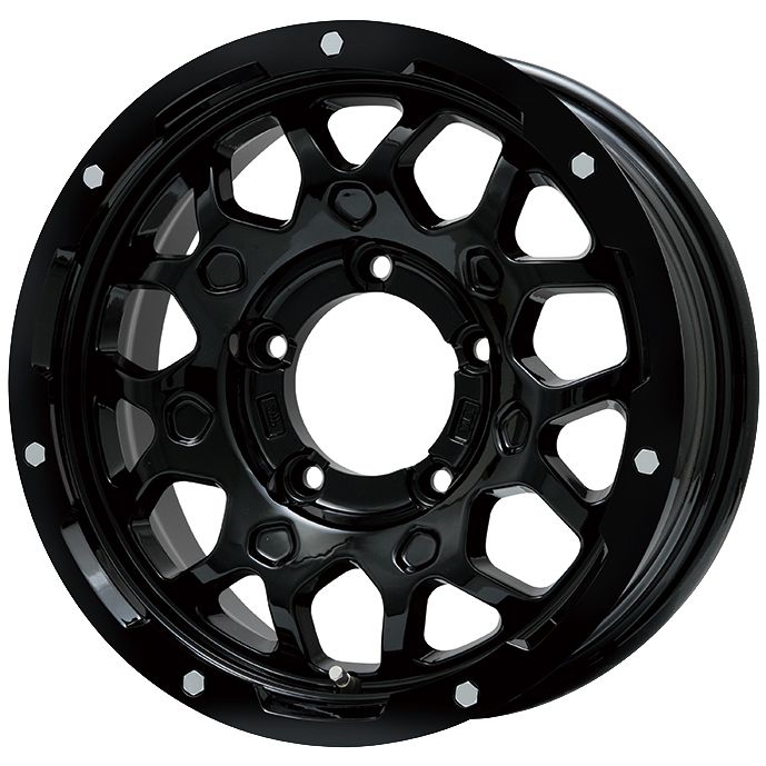【新品】ジムニー スタッドレスタイヤ ホイール4本セット 185/85R16 ダンロップ グラントレック XS1 RWL ホワイトレター レアマイスター LMG MS-9W グロスブラック 16インチ