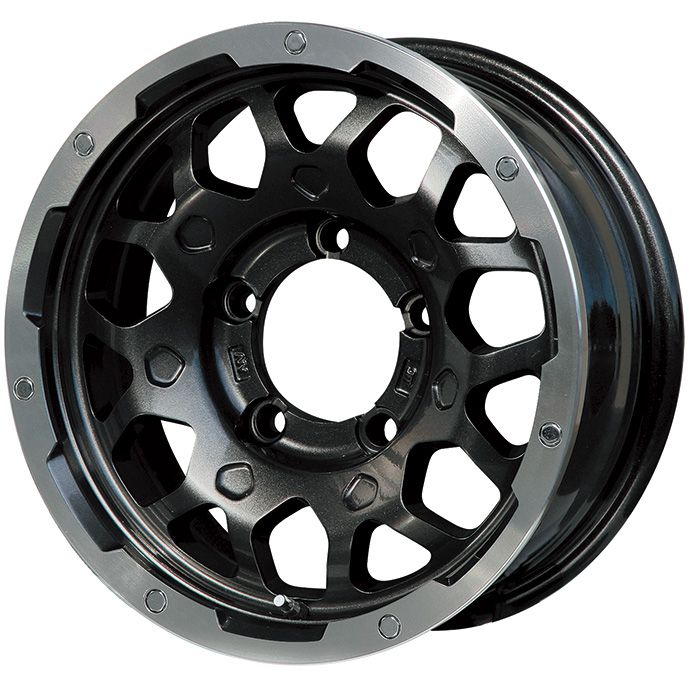 【新品】ジムニーシエラ スタッドレスタイヤ ホイール4本セット 215/70R16 ダンロップ グラントレック XS1 RWL ホワイトレター レアマイスター LMG MS-9W ブラック/ブラッククリアリム 16インチ