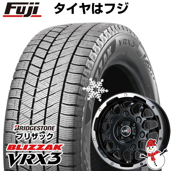 【新品 軽自動車】エブリイワゴン スタッドレスタイヤ ホイール4本セット 165/60R14 ブリヂストン ブリザック VRX3 レアマイスター LMG MS-9W ブラック/ブラッククリアリム 14インチ