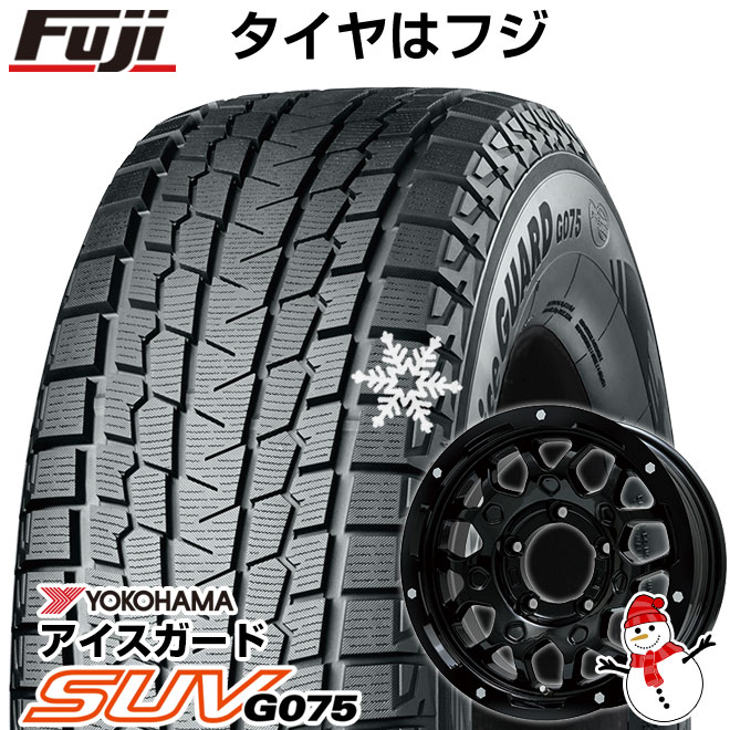 【新品】ジムニー スタッドレスタイヤ ホイール4本セット 185/85R16 ヨコハマ アイスガード SUV G075 レアマイスター LMG MS-9W グロスブラック 16インチ