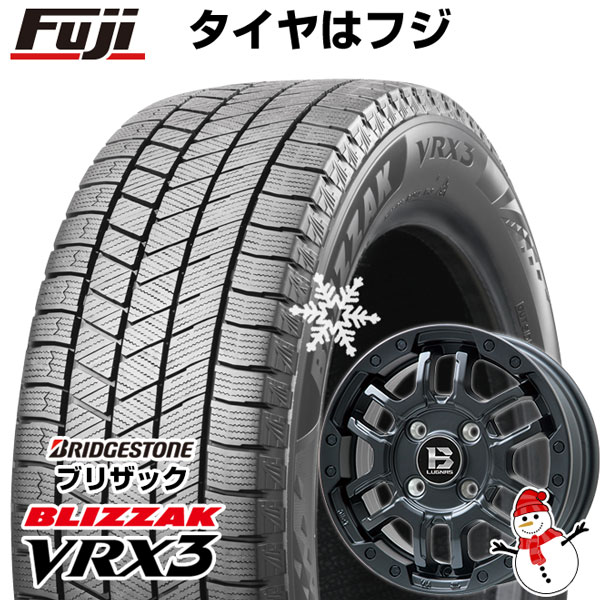 【新品 軽自動車】N-BOX タント スペーシア スタッドレスタイヤ ホイール4本セット 165/55R15 ブリヂストン ブリザック VRX3 ビッグウエイ B-LUGNAS FRD(マットブラック) 15インチ