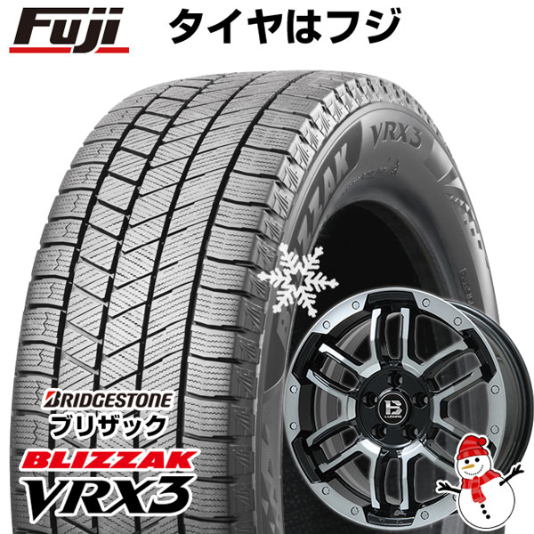 【新品 軽自動車】エブリイワゴン スタッドレスタイヤ ホイール4本セット 165/60R14 ブリヂストン ブリザック VRX3 ビッグウエイ B-LUGNAS FRD(ブラックポリッシュ/ブラッククリア) 14インチ