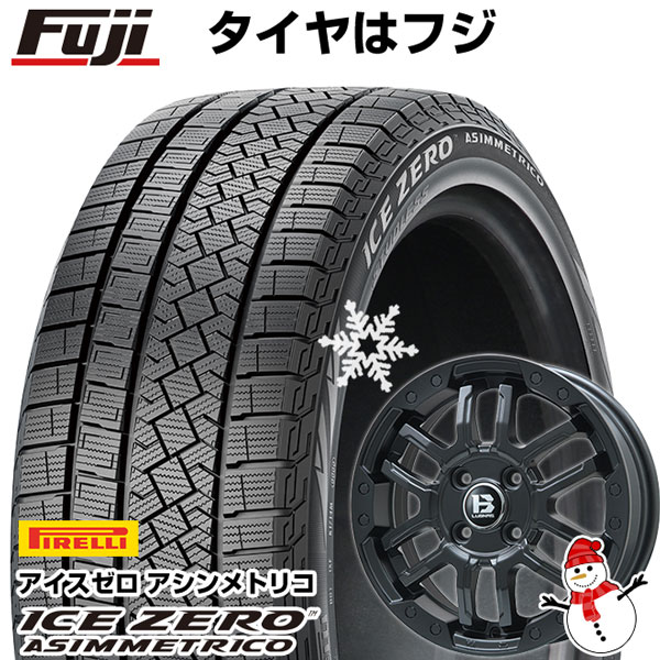 【新品】ライズ/ロッキー(ハイブリッド) スタッドレスタイヤ ホイール4本セット 195/65R16 ピレリ ウィンター アイスゼロアシンメトリコ ビッグウエイ B-LUGNAS FRD(マットブラック) 16インチ
