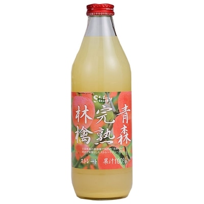 青森県りんごジュース シャイニー 青森完熟林檎 1L瓶×6本入