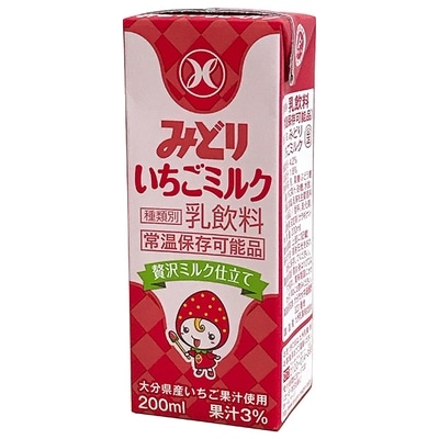 九州乳業 みどり いちごミルク 200ml紙パック×24本入: 飲料 食品専門店 ...