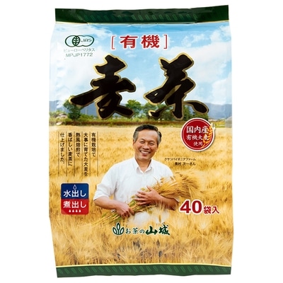 山城物産 国内産有機麦茶 ティーバッグ 10g×40P×15袋入: 飲料 食品専門