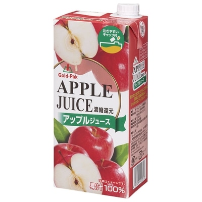 ゴールドパック アップルジュース 1L紙パック×6本入×(2ケース): 飲料 
