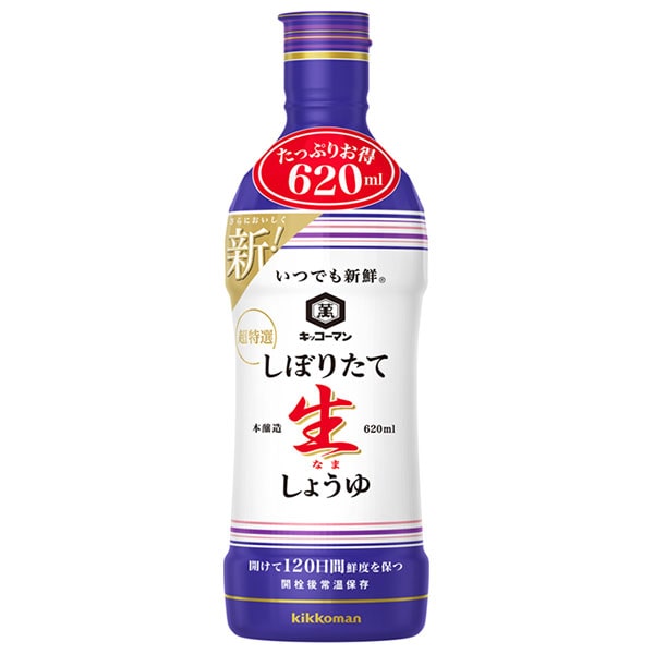 キッコーマン いつでも新鮮 しぼりたて生しょうゆ 620ml×12本入×(2ケース)