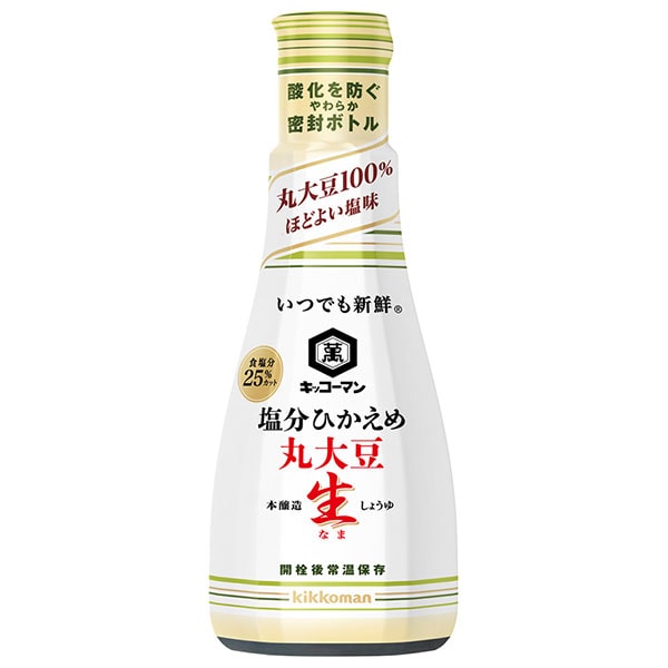 キッコーマン いつでも新鮮 塩分ひかえめ 丸大豆生しょうゆ 200ml×6本入×(2ケース)