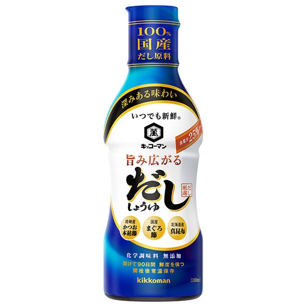 キッコーマン いつでも新鮮 旨み広がるだししょうゆ 330mlペットボトル×12本入