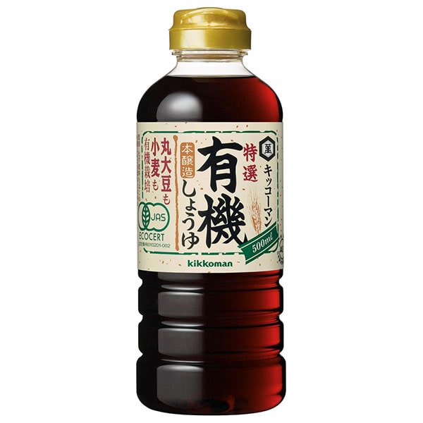 キッコーマン 特選有機しょうゆ 500mlペットボトル×12本入