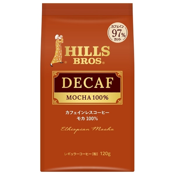 日本ヒルスコーヒー カフェインレスコーヒー モカ100%(粉) 120g袋×12(6×2)袋入×(2ケース)