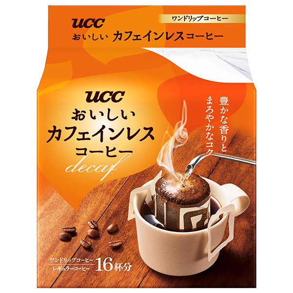 UCC おいしいカフェインレスコーヒー ワンドリップコーヒー (7g×16P)×12(6×2)袋入×(2ケース)