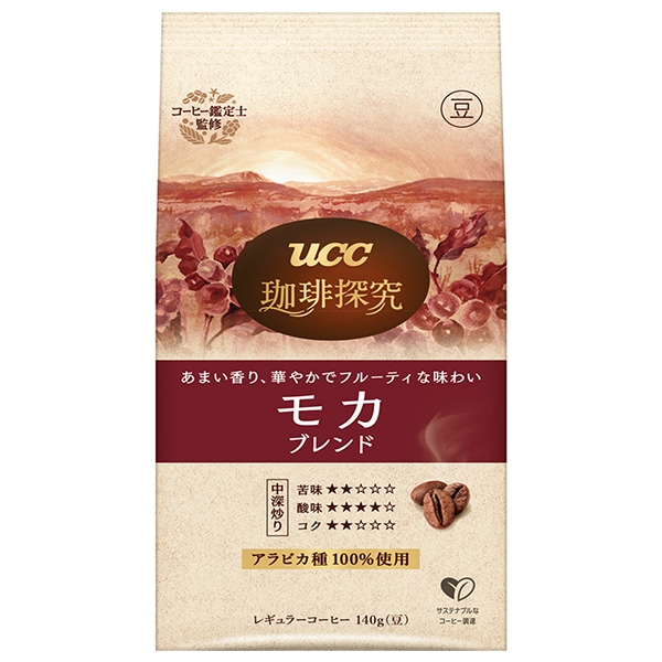 UCC 珈琲探究 炒り豆 モカブレンド 140g袋×12袋入