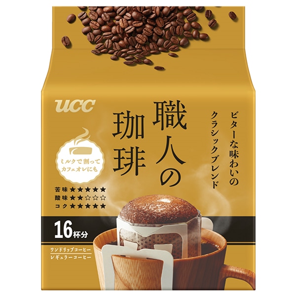 UCC 職人の珈琲 ワンドリップコーヒー ビターな味わいのクラシックブレンド (7g×16P)×12袋入×(2ケース)