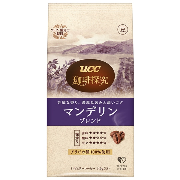 UCC 珈琲探求 炒り豆 マンデリンブレンド 140g×12袋入