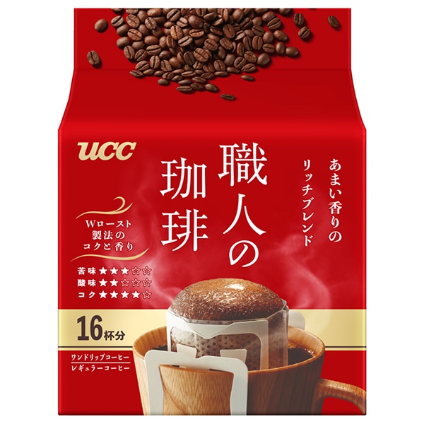 UCC 職人の珈琲 ワンドリップコーヒー あまい香りのリッチブレンド (7g×16P)×12袋入×(2ケース)