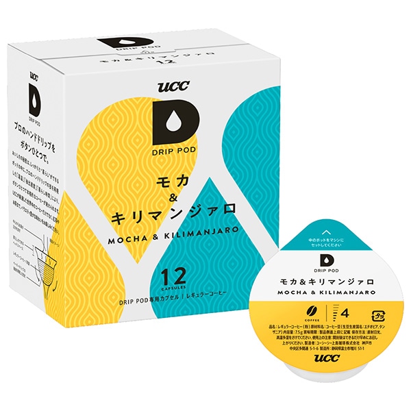 UCC DRIP POD(ドリップポッド) モカ&キリマンジァロ 12P×12箱入