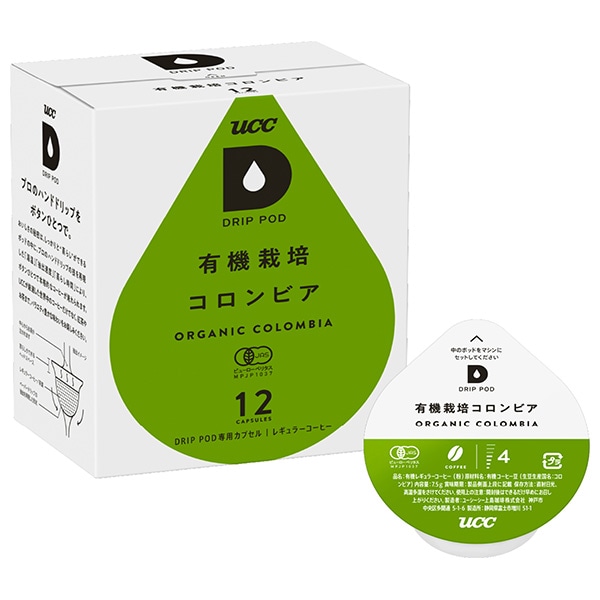 UCC DRIP POD(ドリップポッド) 有機栽培コロンビア 12P×12(6×2)箱入