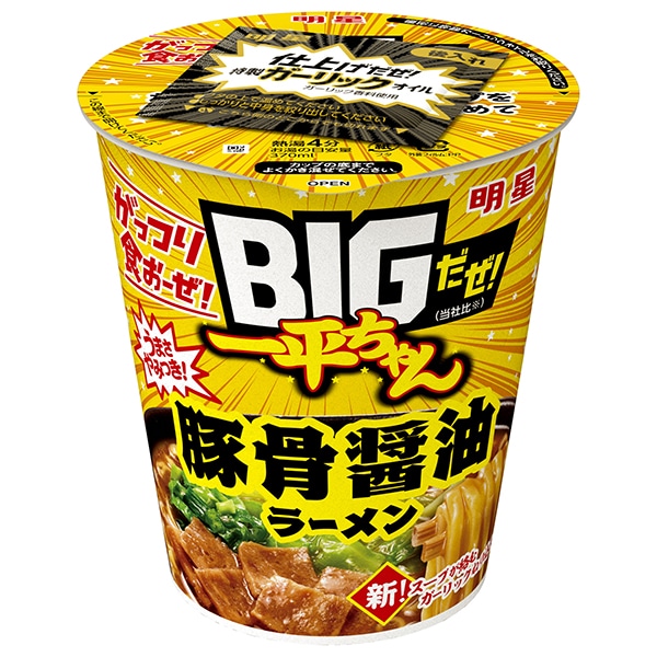 明星食品 BIGだぜ!一平ちゃん 豚骨醤油ラーメン 93g×12個入