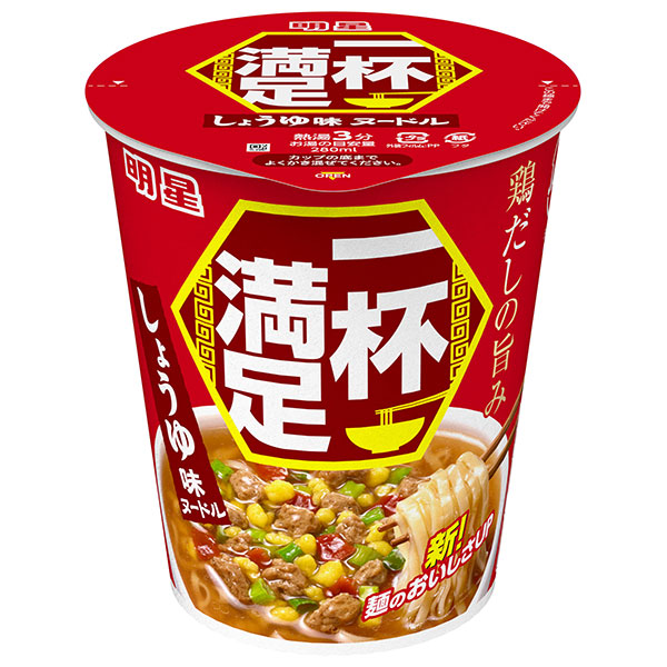 明星食品 一杯満足 しょうゆ味ヌードル 60g×12個入