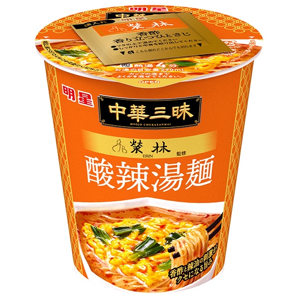 明星食品 中華三昧タテ型 榮林 酸辣湯麺(スーラータンメン) 64g×12個入