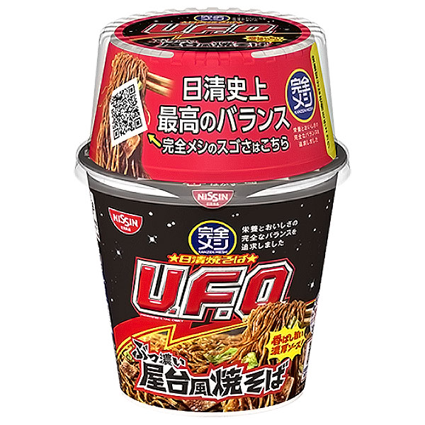 日清食品 完全メシ 日清焼そばU.F.O ぶっ濃い屋台風焼そば 123g×6個入×(2ケース)
