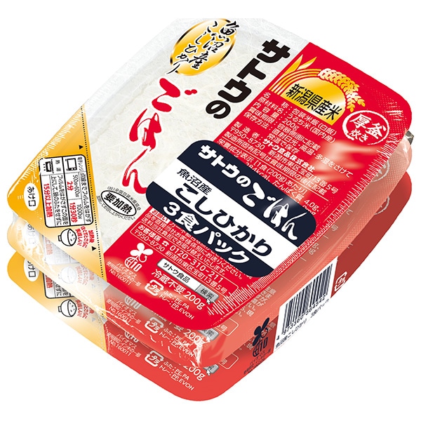 サトウ食品 サトウのごはん 新潟県魚沼産こしひかり 3食パック (200g×3食)×12個入