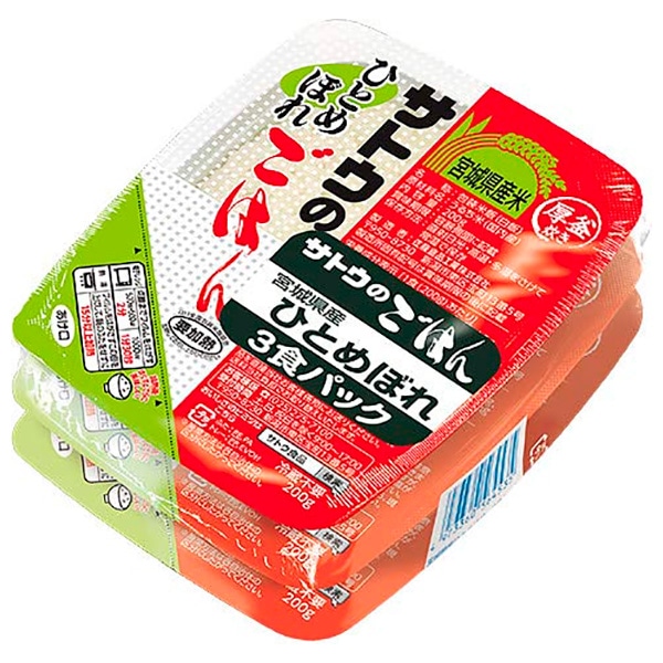 サトウ食品 サトウのごはん 宮城県産ひとめぼれ 3食セット (200g×3食)×12個入×(2ケース)