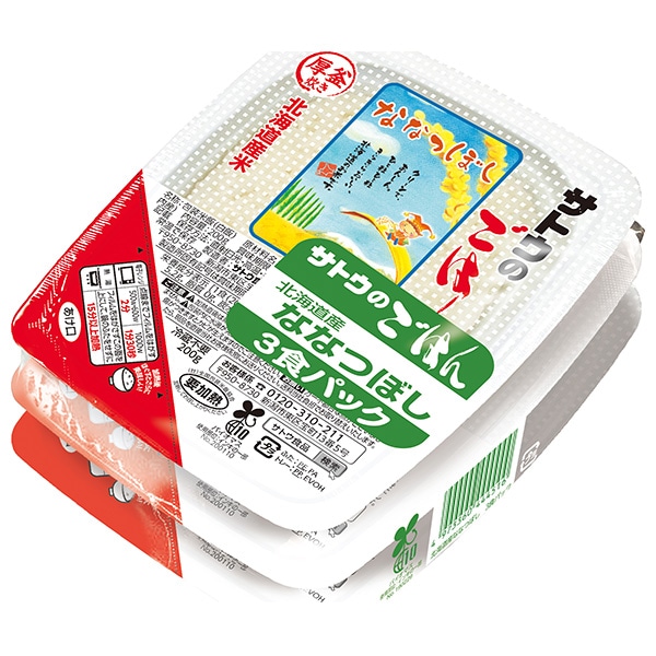 サトウ食品 サトウのごはん 北海道産ななつぼし 3食セット (200g×3食)×12個入×(2ケース)