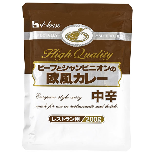 ハウス食品 ビーフとシャンピニオンの欧風カレー 中辛 200g×30袋入