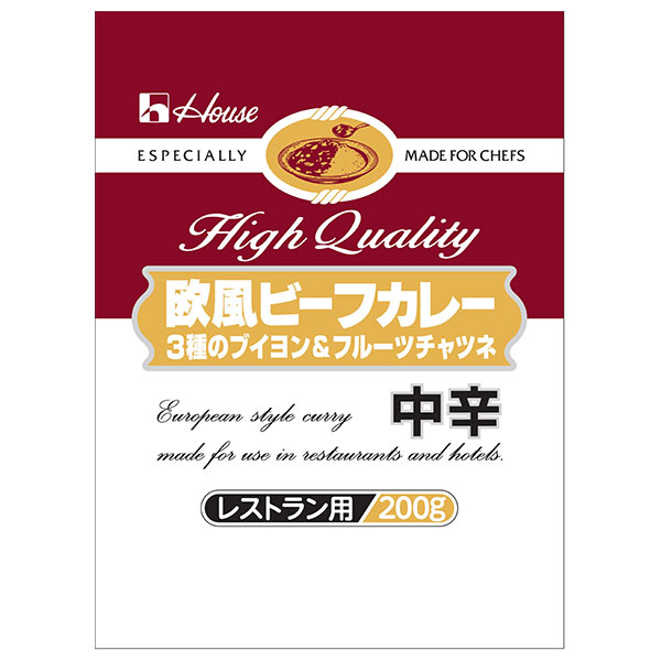 ハウス食品 欧風ビーフカレー 3種のブイヨン&フルーツチャツネ 中辛 200g×30個入