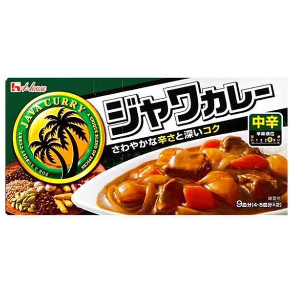 ハウス食品 ジャワカレー 中辛 185g×10個入
