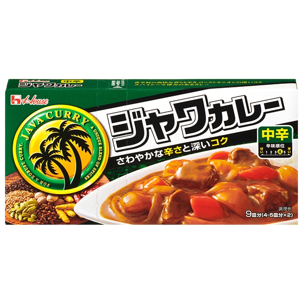 ハウス食品 ジャワカレー 中辛 104g×10個入