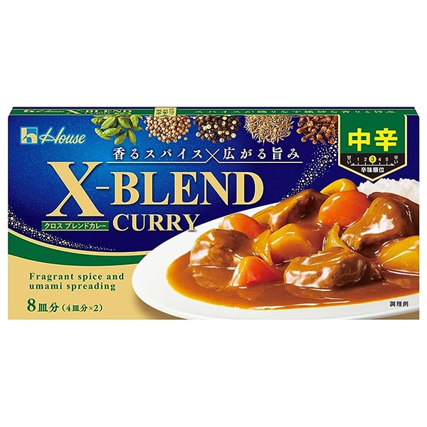 ハウス食品 クロスブレンドカレー 中辛 140g×10個入