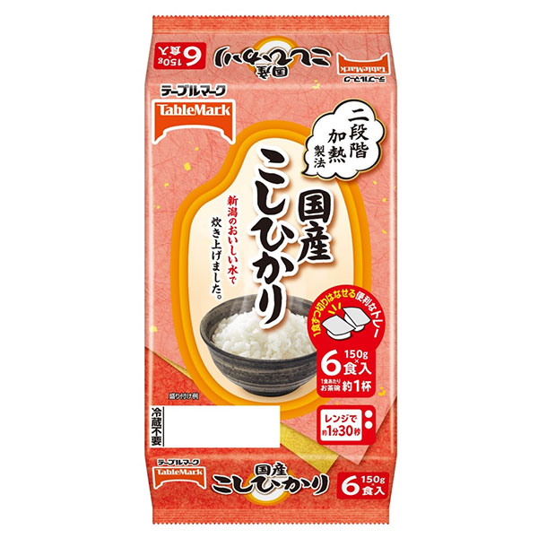 テーブルマーク 国産こしひかり(分割) 6食パック (150g×2食×3個)×8個入×(2ケース)