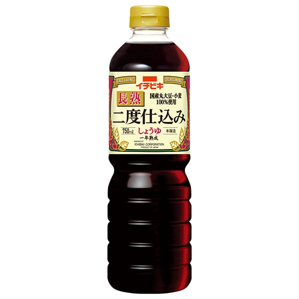 イチビキ 長熟二度仕込みしょうゆ 750mlペットボトル×8本入×(2ケース)