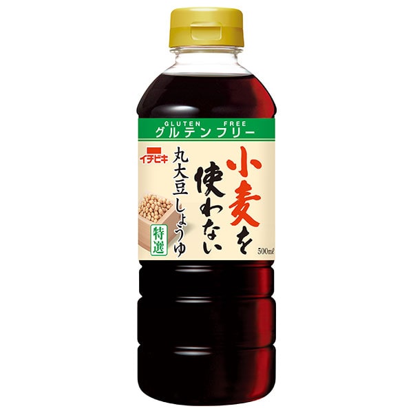 イチビキ 小麦を使わない 丸大豆しょうゆ 500mlペットボトル×8本入×(2ケース)