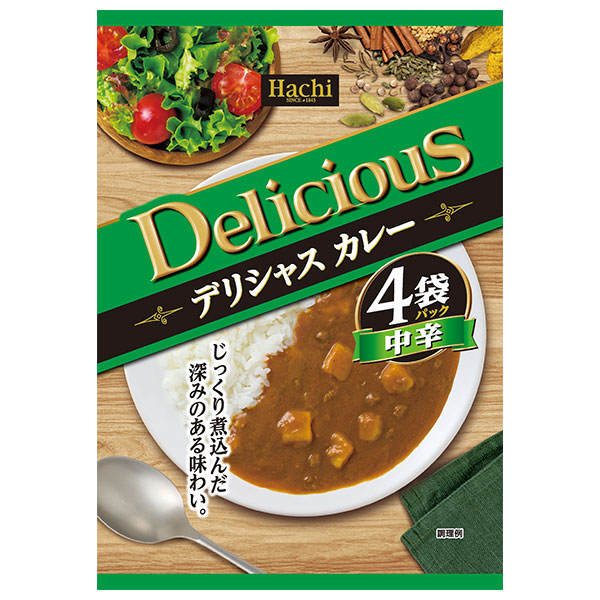 ハチ食品 デリシャスカレー 中辛 (170g×4袋)×12個入