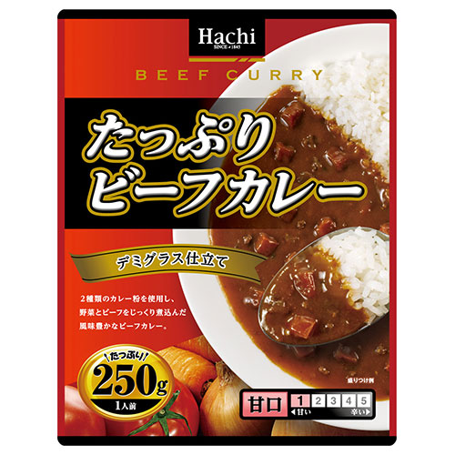 ハチ食品 たっぷりビーフカレー 甘口 250g×20個入×(2ケース)